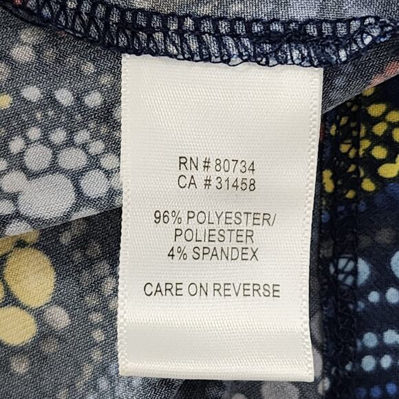 BCBGirls Skirt Womens M Blue Geometric Polka Dots Pull On A-Line Preppy Casual - Picture 4 of 8